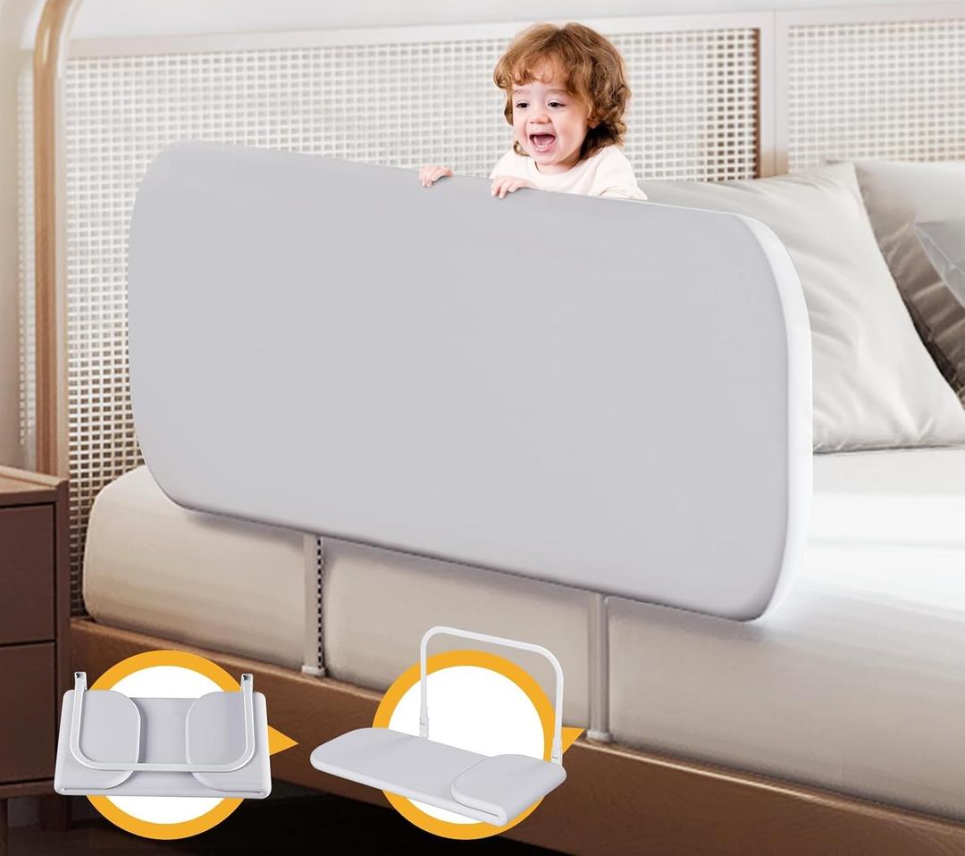 Toddler Bed Rails for Travel - Baby Guard Bed Rail Portable for Crib, Twin, Queen, Full, King Size Beds - Easy to Assemble, Safety Bed Side Rail for Toddlers and Kids, 48 Inch