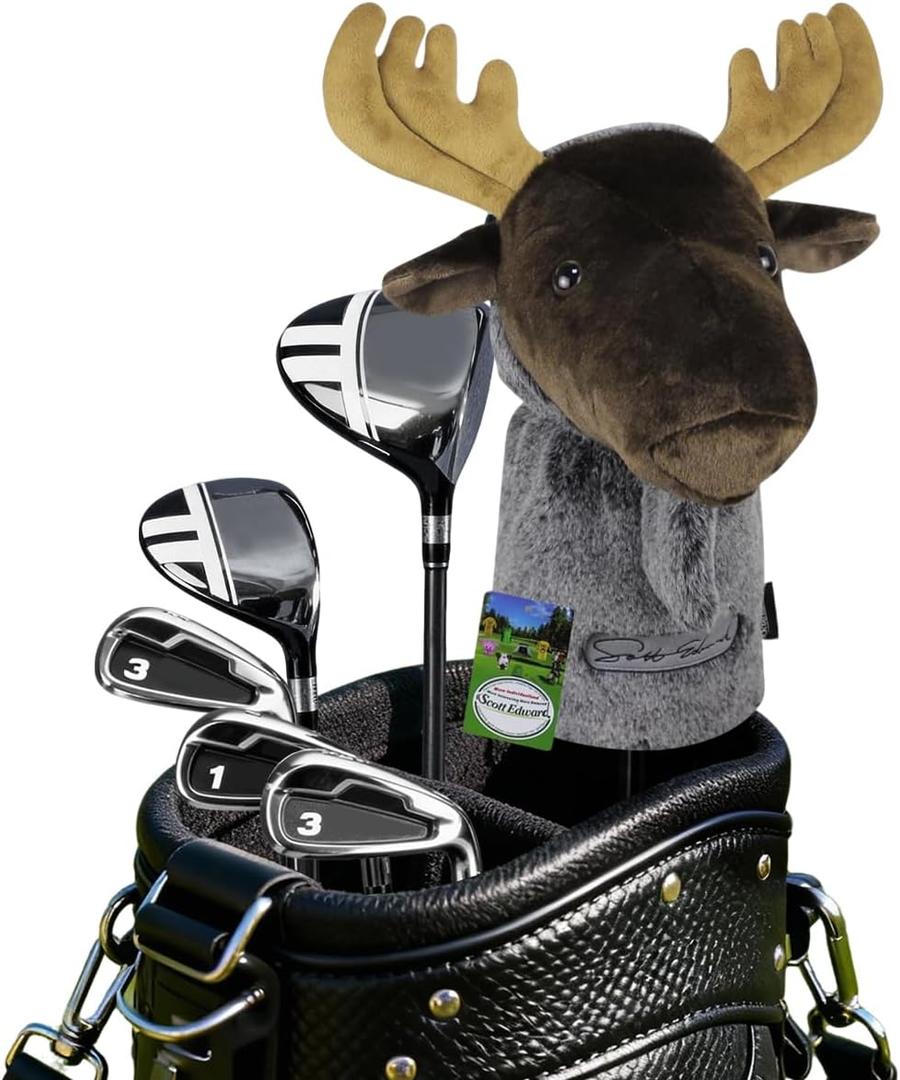 Scott Edward Golf Club Cover Fit Well for Driver or Fairway Wood Golf Club, Funny Cute Animal Design Soft Functional Golf Headcover Stylish Protection for Your Clubs for Men and Women