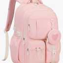 MOONBABY Girls Backpack, Kids Backpack for Girls, School bag for Primary Elementary Teenage, Middle School Students Bookbag, Pink