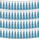 4P Light Blue Foil Fringe Metallic Streamers Banner Tassel Garland for Parade Floats, Bachelorette, Wedding, Birthday, Halloween, Christmas, Bridal/Baby Shower Party Decorations