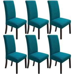 NORTHERN BROTHERS Chair Covers for Dining Room, Kitchen Parsons Chair Covers, Washable Dining Chair Slipcovers Seat Protector for Hotel, Banquet, Ceremony Teal  (6)