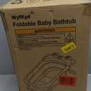 Collapsible Baby Bathtub for Newborns to Toddler with Real-time Temp Monitor & Floating Cushion,Portable Travel Tub for 0-36 Month, Foldable Baby Bath Tub for Infants Boy (Grey) (Gray)