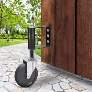 Ronlap Gate Wheels for Wooden Gate, Gate Caster Wheel Spring Loaded for Metal Tube Swing Gate Fence Gate Wheel for Gates Heavy Duty Outdoor Farm Vinyl Wood Gate Rollers, 220 Lbs, 4 Inches, Black