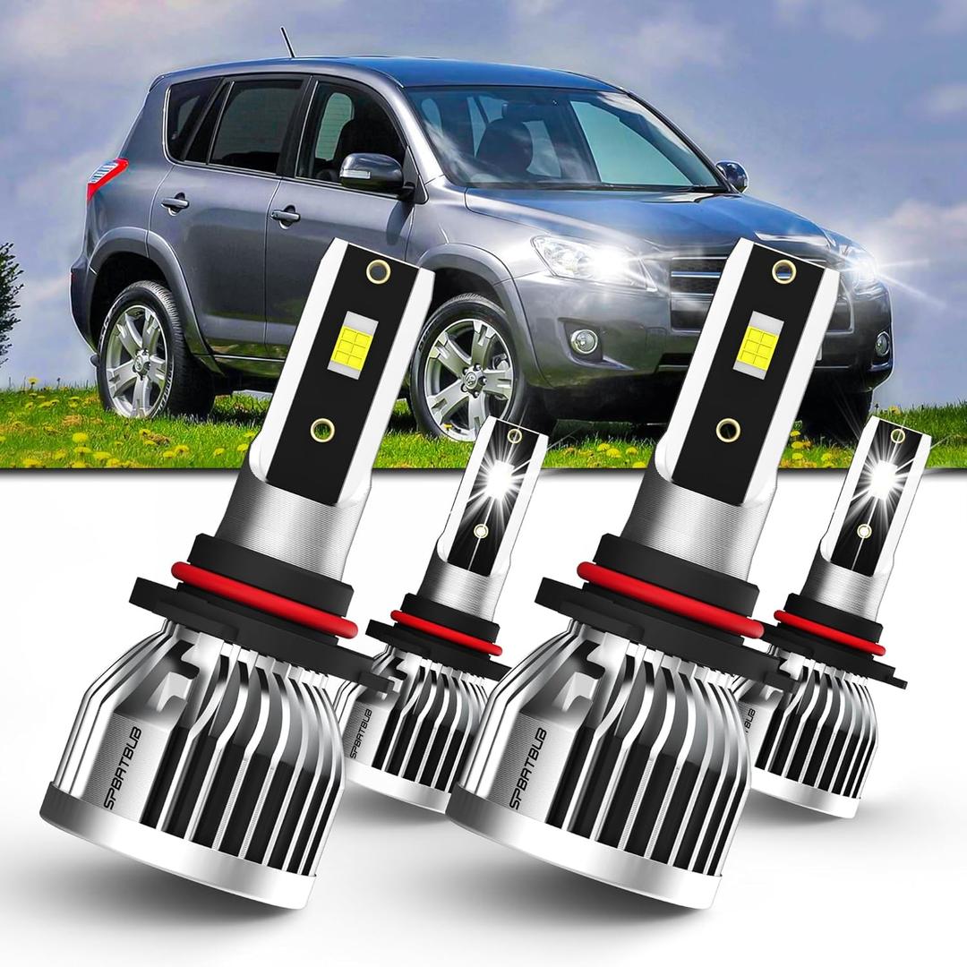 Fit For TOYOTA RAV4 (2006-2012) &1998-2000 Headlight Bulbs Front Bulb Bright Light Combo, 9005/HB3/H10 High Beam + 9006/HB4 Low Beam, Pack of 4