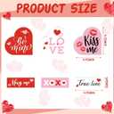 Ferraycle 6 Pcs Valentines Day Wood Blocks Set Love Heart Shaped Tabletop Centerpiece Red Pink White Hearts Wooden Block Table Decorations for Valentines Day Wedding Party Home Office Decor