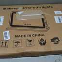 Ratsamee 23"x18" Gold Vanity Mirror with Lights, Led Makeup Mirror, Lighted Makeup Mirror with 3 Color Dimmable Lights, Smart Touch Screen Control, Aluminum Metal Frame,USB Charging Port