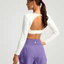 SANTINY Women's 2 in 1 Running Shorts with Pockets 3" High Waisted Exercise Workout Athletic Shorts for Women with Liner (Purple, L)