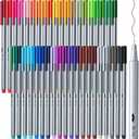 Mr. Pen - 40 Colorful Fineliner Pens (0.4mm), Art & Writing, Smooth Fine Tip Drawing Pens, Fine Line