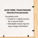 9x13 Black Wood Frame with White Mat | 11x15 Matted to 9x13 | UV Acrylic Shatter Guard, Foam Board Backing, Wall Hanging Hardware - Solid Pine