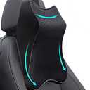 Car Seat Headrest Neck Rest Cushion, Car Seat Neck Pillow 100% Pure Memory Foam Neck Pillow with Breathable Removable Cover, Comfortable Ergonomic & Neck Pain Relief14.17x11.8x3.9 in (1 Pack, Black)