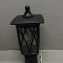 JYZ Outdoor Post Lights Lamp Post Light Fixture, 18'' Pole Lantern with E26 Base 60W Max & Waterproof Aluminum Housing Plus Water Ripple Glass,Fence Post Deck Lighting for Garden, Patio, Pathway (Large)