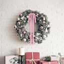 8Pcs Large Long Velvet Bows for Christmas Tree - Big 15.723.6 Inch Vintage Ribbon Bows, Xmas Tree Ornaments for Garland, Wreath, Fireplace, Door & Gift Wrapping, Holiday Home Decor Bows (Red) (Pink)