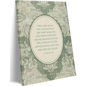 Sage Green Christian Scripture canvas Wall Art Vintage Bible Verse Poster Prints Religious Faith Pictures Christian Paintings Artwork for Prayer Office Living Room Bedroom Dorm Home Decoration 12*18In (Stretched Canvas on A Wooden Frame)