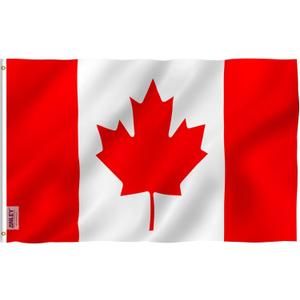 Anley Fly Breeze 3x5 Foot Canada Flag - Vivid Color and Fade proof - Canvas Header and Double Stitched - Canadian National Flags Polyester with Brass Grommets 3 X 5 Ft
