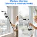 Plubedo Cordless Window Vacuum Squeegee with Extension Pole Electric Window Cleaner Tool 11 inchs Electric Window Vacuum Shower Squeegee for Shower Door, High Window, Tile and Car Windshield