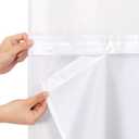 Gibelle White Fabric Snap in Shower Curtain Liner Replacement Fitted for No Hook Shower Curtain, Water Repellent Liner for Bathroom 70x61 Inch 1 Pack