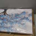 JuhaiArt Teal Wall Decor Tree Wall Art for Living Room Bedroom Home Office White Canvas Picture 24" x 48" modern Prints Art