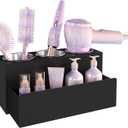 PITBVO Hair Tool Organizer, Removable Blow Dryer Holder for Bathroom, Hot Tools Organizer For Hair Dryer, Blow Dryer, Curling Iron, Hair Straightener, Bathroom Countertop Organizer, Matte Black