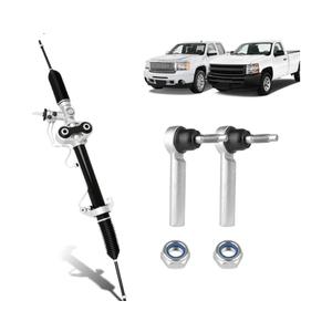 Hydraulic Power Steering Rack and Pinion Compatible with 2007-2013 Chevrolet Silverado 1500, GMC Sierra 1500 with Outer Tie Rod Ends