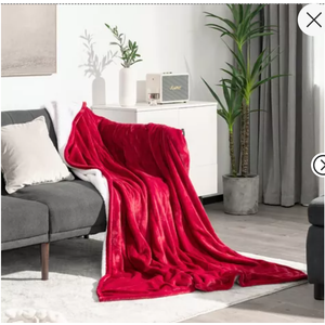 Heated Blanket Electric Throw w/5 Heating Levels 10 Hours Auto-Off 84'' x 62'' Red