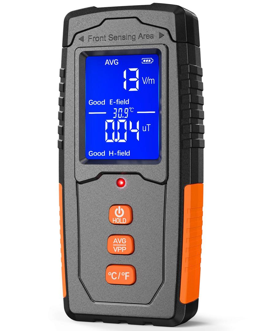 EMF Detector, Digital LCD EMF Meter, 3 in 1 Rechargeable Electromagnetic Field Radiation Detector, Ghost Hunting Equipment, Sensitive Tester Reader for Indoor & Outdoor EMF Inspection