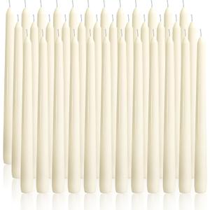 OSHINE 10 Inch Ivory Taper Candles - 36 Pack Long Taper Candle Dripless Unscented Smokeless & Emergency 7-8 Hours Long Burning Tall Candlesticks Ideal for Valentine, Weddings, Dinner Party