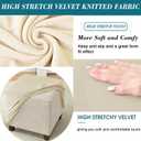HFCNMY Ottoman Cover Square,Stretch Velvet Square Thick Slipcover Washable Storage Foot Stool with Elastic Bottom Beige Small 20230624XZFXDT-13 (18"D x 18"W x 15"H)