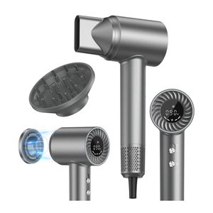 Hair Dryer, 150000 RPM Brushless Motor with 500M Negative Ions, Fast-Dry Lightweight Design, ThermoControl & Magnetic Nozzle/Diffuser, Low Noise Salon Blow Dryer for All Hair, Travel, Home