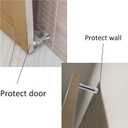 Kare & Kind 4X Spring Door Stoppers (Silver) - Screw-in Flexible Steel Stoppers with White Rubber Bumper Tips - Protect Walls from Bumps, Marks and Damages - Kid and Pet Safe - for Homes, Offices