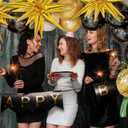 Black and Gold Balloons, Black Metallic Gold Star Latex Balloons 5 10 12 18 Inch For Birthday Party Decorations Retirement Bachelorette Back School Wedding Graduation Anniversary Decorations