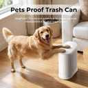 1.8 Gallon Bathroom Trash Can with Lid, Small White Stainless Steel Press Top Garbage Can, Removable Inner Bucket, Includes 60 Trash Bags
