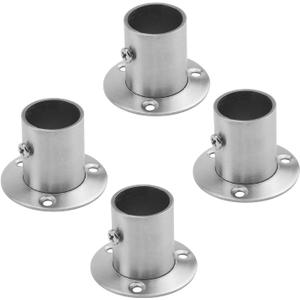 Antrader Closet Rod Flange,1 Inch Dia. Adjustable Socket Bracket Stainless Steel Support Holder for Pipe, 4-Pack (Silver Tone)