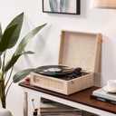 Arkrocket Coryphaeus Vinyl Record Player 3-Speed Bluetooth Input and Output Built-in Speakers with Magnetic Cartridge Auto Off (Flora Engraved)