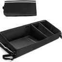 GRAOSO Under Seat Storage Box for Trucks, Tool Organizer with Removable Bottom Board, 2 Side Handles and Hook Snap Fix Strap, Black