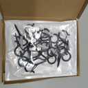 ADIIL 20 PCS Q Hanger Hooks with Safety Buckle, Windproof Screw Hooks for Hanging Outdoor String Lights, Plants, Christmas Patio Lights, 2.2 Inches, Black