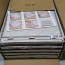 SNSLXH 5 Pack Stackable Closet Storage Basket, Multifunctional & Foldable Closet Organizer for Bathroom Kitchen Laundry Room Wardrobe Storage, Space-Saving Clothes Storage Drawer Organizer, White