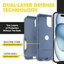 OtterBox iPhone 16e, iPhone 15, iPhone 14, and iPhone 13 Commuter Series Case - MagSafe Edition - Blue, Slim & Tough, Pocket-Friendly, with Port Protection - Crisp Denim