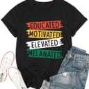 Black History Month Shirt Juneteenth Shirts Women African American Pride Celebration Blouse Graphic Tee Tops (Black, S)