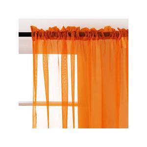 SpaceDresser Basic Rod Pocket Sheer Voile Window Curtain Panels Orange 2 Panels 52 Width 62 Inch Long for Kitchen Bedroom Children Living Room Yard(Orange,52 W x 62 L)