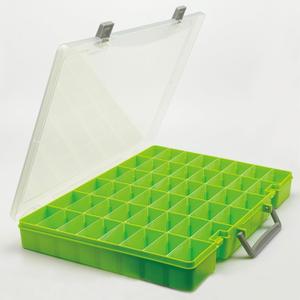 Large 48 Grids Transparent Plastic Organizer Box, Adjustable Compartment Craft Storage Container, Small Parts Organizer, Bead Organizers and Storage (Light green)