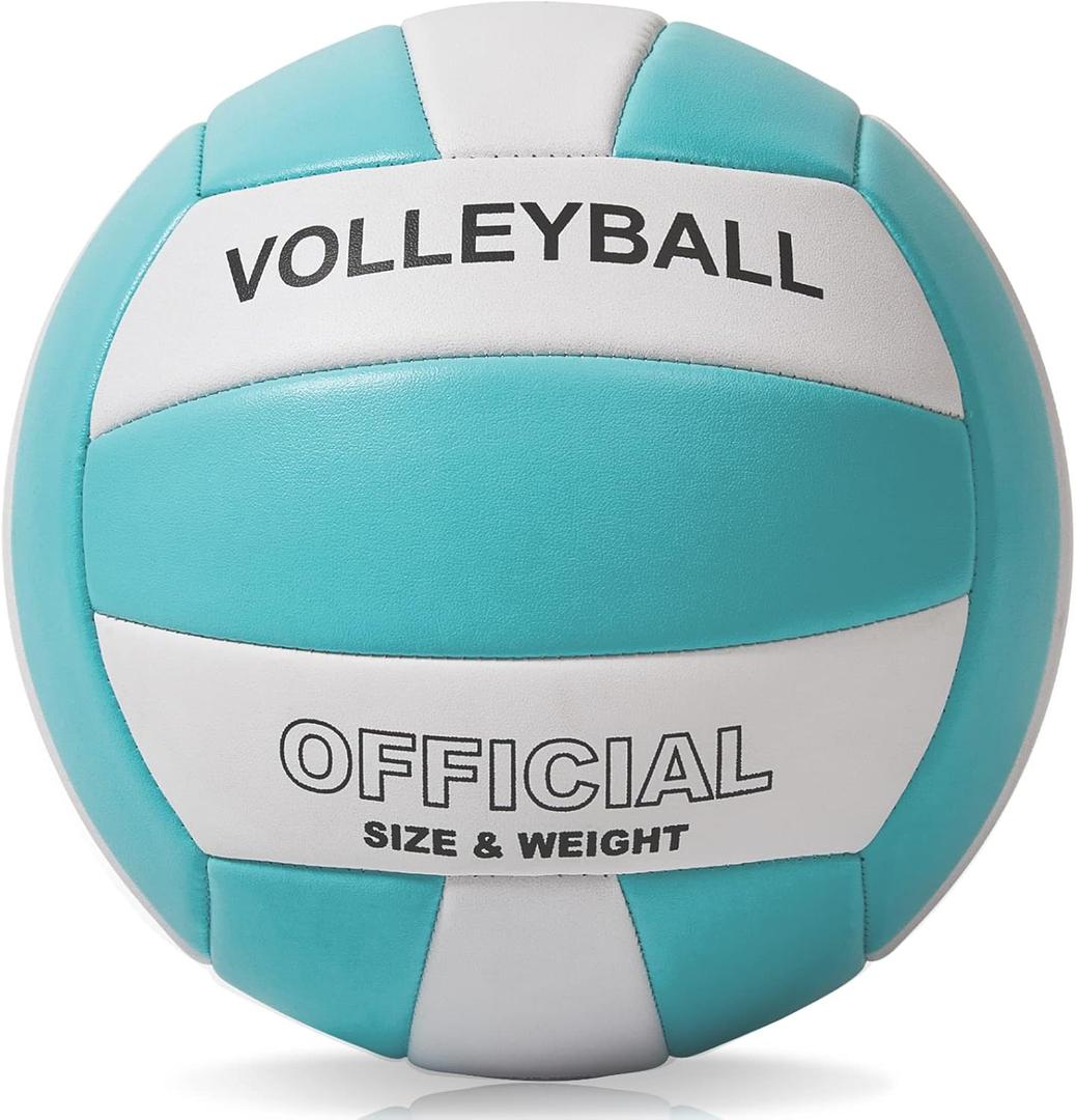 EVZOM Super Soft Volleyball Beach Volleyball Official Size 5 for Outdoor/Indoor/Pool/Gym/Training Premium Volleyballs Equipment Durability Stability Sports Ball (Blue/White)