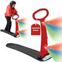 Geospace Winter Fun Foldable Snow Scooter, Ski Skooter, Snow Sled Kids Snowboard Multi-Purpose Snow Skate for Ages 8 & Up - Asstd Colors (Red, Blue or Green) (Two LED Lights (Red, Blue or Green))