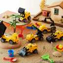 12 Pcs Construction Party Favors Engineering Trucks Small Digger Truck Toys Christmas Gifts Pull Back Vehicles Mini Excavator Toy Car Set for Kids Birthday Boys Girls Stocking Stuffers (Excavator Set)