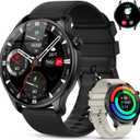 Smart Watch for Men Women Fitness: Waterproof Running Digital Mens Watches Step Pedometer Tracker Make Answer Call Smartwatch Android Phone iPhone Samsung Compatible SpO2 Sleep Heart Rate Monitor (Black)