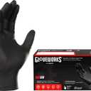 GLOVEWORKS Black Nitrile Gloves Disposable Latex Free, 5 Mil Industrial, For Mechanic, Cleaning, Cooking, Kitchen, Food Grade (Medium (Pack of 100))