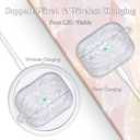 3 x Cute Case for Airpods Pro with Pearl Keychain Lanyard Cover Compatible with AirPod Pro (2019) 1st Generation Shell for Women (White)