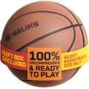NALIKS Silent Basketball Size 7, 29.5” – Airless Indoor Basketball | Gift Box Included, Pro PU Foam Basket Ball, for Quiet Dribbling Indoor, Real Grooves, 90% Bounciness, 12.7 Oz