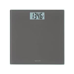 Taylor Digital Scales for Body Weight, Highly Accurate 400 LB Capacity, Auto On and Off Scale, 11.8 x 11.8 Inches, Charcoal Grey