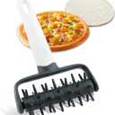 Pizza Dough Docker,Pastry Roller with Spikes Docker Dough Bubble killer Pie Docker Roller for Home Kitchen Pizza Making Accessories(Dark grey)