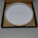 HGF Bathroom Tray for Sponge Soap, 12 Inch Lightweight Metal Round Decorative Tray for Kitchen Sink Centerpiece Countertop Organizer, Perfume Candle Vanity Trays for Bathroom Decor, White Brushed Gold